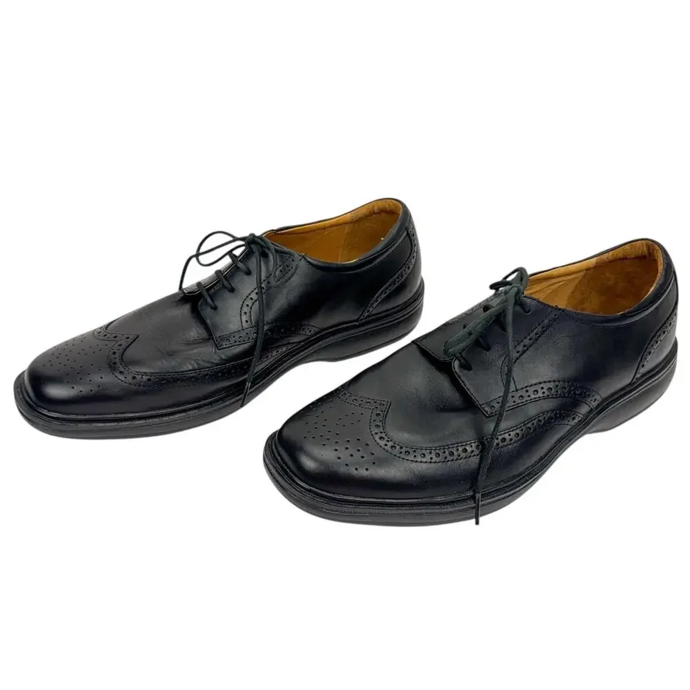 Dr. Comfort Wing Black Leather Oxford Lace Up Dress Shoes Sz 12W Comfort Classic